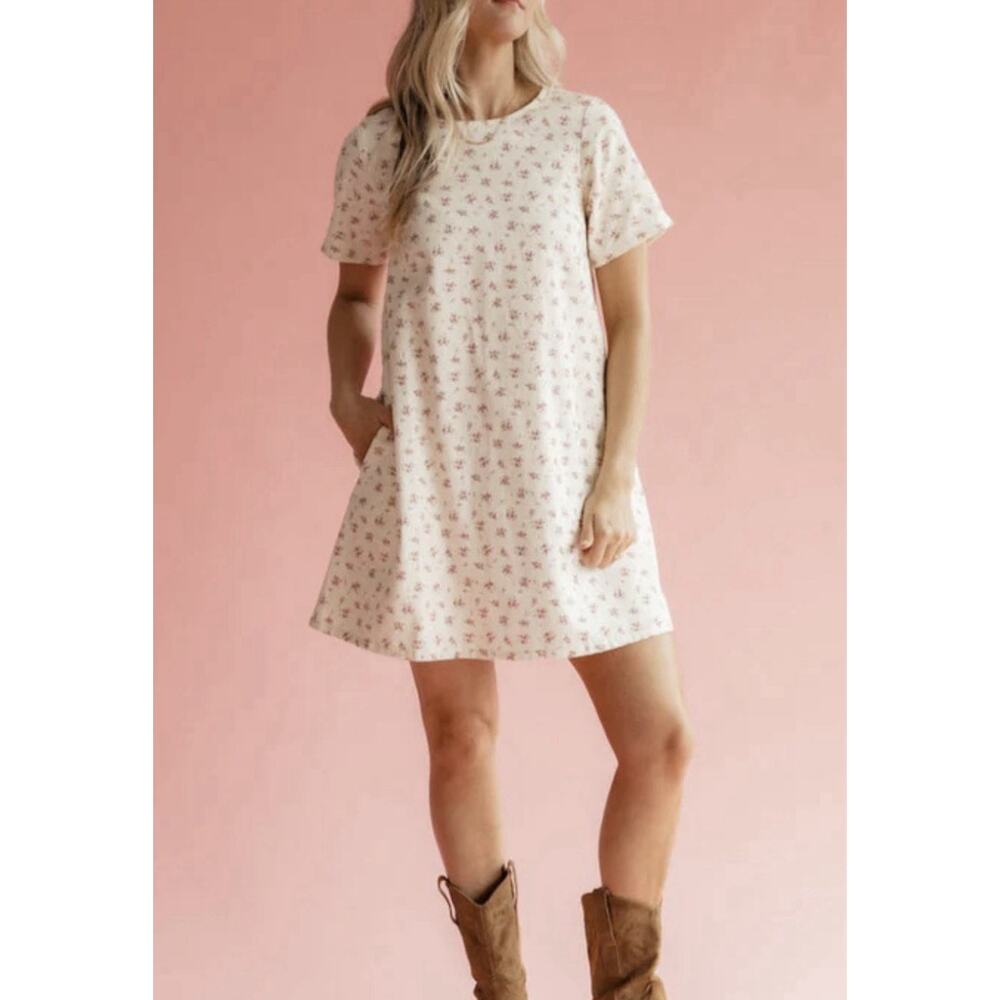 Roolee SHE’S ALL THAT MINI DRESS Cotton Cottagecore Medium Flower Print